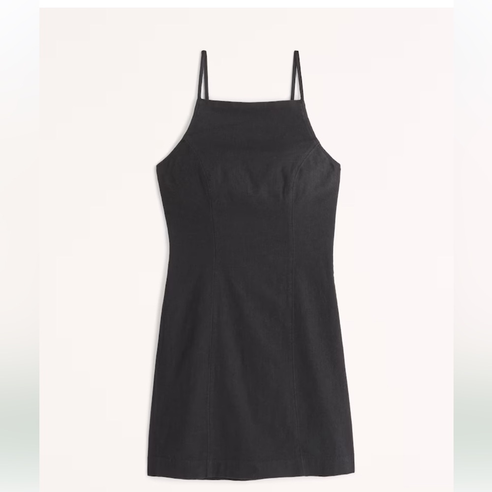 Abercrombie & Fitch Boat Neck Mixed Linen Dress